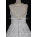 Handgemachtes wulstiges Applique-Hochzeits-Kleid Sleeveless sehen durch hinteres A-line Ballkleid